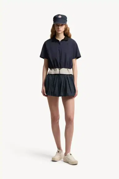 Moncler Cropped Cotton Piquet Polo Shirt | Thumbnail 3