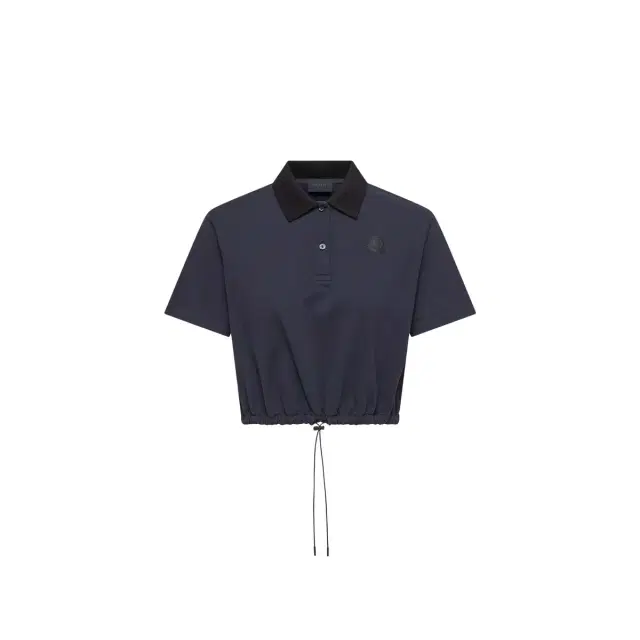 Moncler Cropped Cotton Piquet Polo Shirt