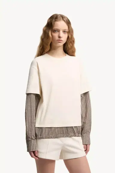 Moncler Layered-effect Vichy Cotton Blend T-shirt | Thumbnail 5