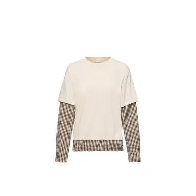 Moncler Layered-effect Vichy Cotton Blend T-shirt | Thumbnail 1