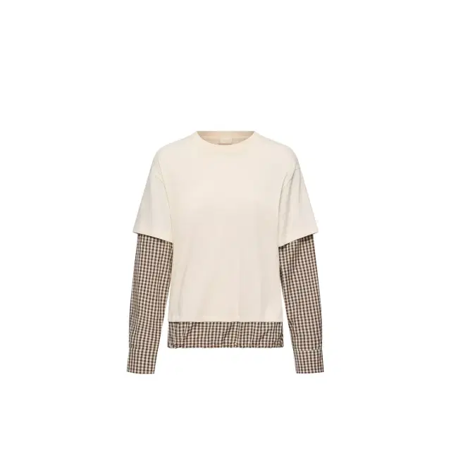 Moncler Layered-effect Vichy Cotton Blend T-shirt