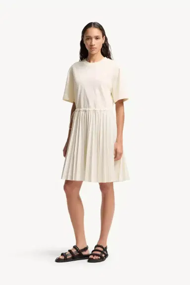 Moncler Pleated Cotton Midi Dress | Thumbnail 2 Moncler Pleated Cotton Midi Dress | Thumbnail 2