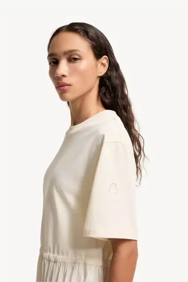 Moncler Pleated Cotton Midi Dress | Thumbnail 3 Moncler Pleated Cotton Midi Dress | Thumbnail 3