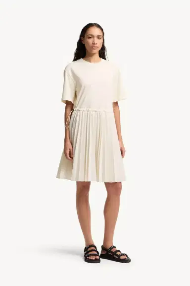Moncler Pleated Cotton Midi Dress | Thumbnail 4 Moncler Pleated Cotton Midi Dress | Thumbnail 4