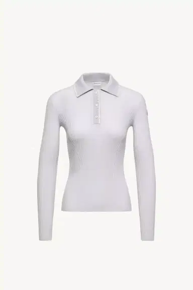 Moncler Wool Long Sleeve Polo Shirt | Thumbnail 2