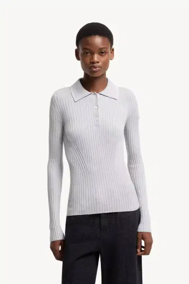 Moncler Wool Long Sleeve Polo Shirt | Thumbnail 5