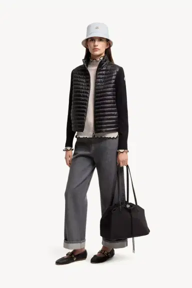Moncler Padded Wool Zip-up Cardigan | Thumbnail 3 Moncler Padded Wool Zip-up Cardigan | Thumbnail 3