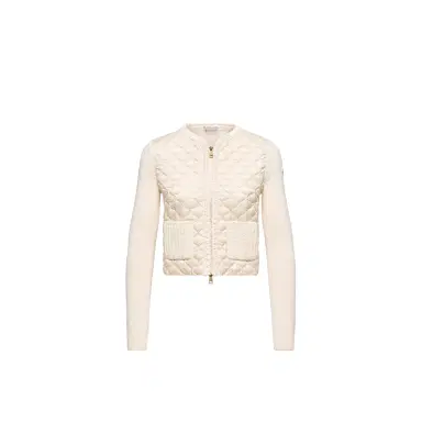 Moncler Geometric-quilted Padded Zip-up Cardigan | Thumbnail 1 Moncler Geometric-quilted Padded Zip-up Cardigan | Thumbnail 1