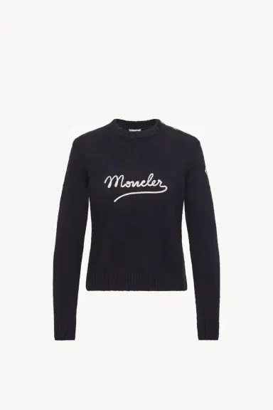Moncler Embroidered Logo Cotton Blend Sweater | Thumbnail 2