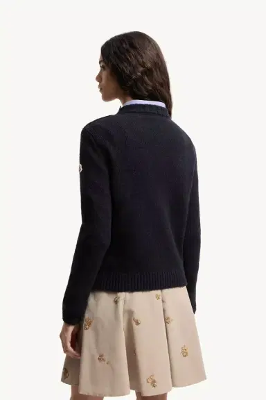 Moncler Embroidered Logo Cotton Blend Sweater | Thumbnail 6