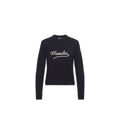Moncler Embroidered Logo Cotton Blend Sweater | Thumbnail 1