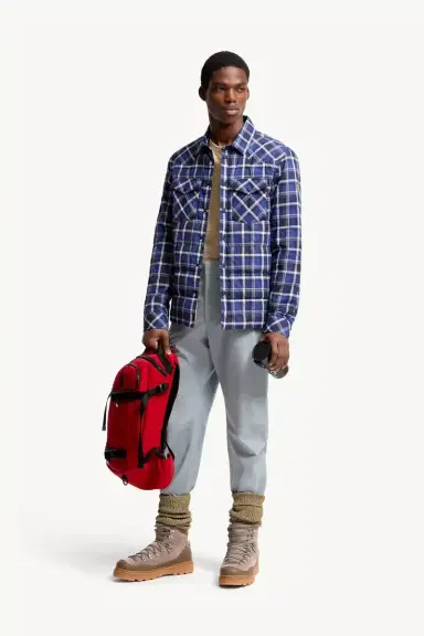 Moncler Grenoble Gelt Check Cotton Blend Down Shirt Jacket | Thumbnail 3 Moncler Grenoble Gelt Check Cotton Blend Down Shirt Jacket | Thumbnail 3