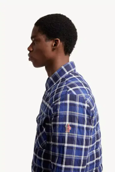 Moncler Grenoble Gelt Check Cotton Blend Down Shirt Jacket | Thumbnail 4 Moncler Grenoble Gelt Check Cotton Blend Down Shirt Jacket | Thumbnail 4