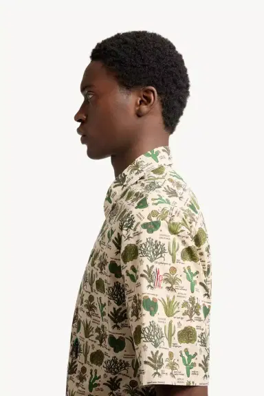 Moncler Grenoble Botanical Print Cotton Blend Short Sleeve Shirt | Thumbnail 4 Moncler Grenoble Botanical Print Cotton Blend Short Sleeve Shirt | Thumbnail 4