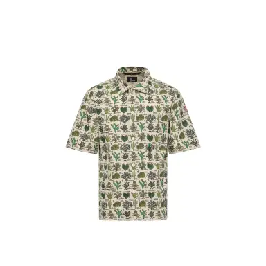 Moncler Grenoble Botanical Print Cotton Blend Short Sleeve Shirt | Thumbnail 1 Moncler Grenoble Botanical Print Cotton Blend Short Sleeve Shirt | Thumbnail 1