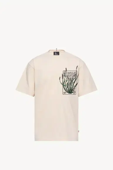 Moncler Grenoble Embroidered Botanical Motif Cotton T-shirt | Thumbnail 2