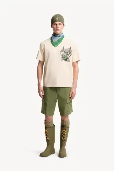 Moncler Grenoble Embroidered Botanical Motif Cotton T-shirt | Thumbnail 3