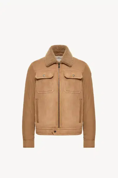 Moncler Zerique Shearling & Suede Short Down Jacket | Thumbnail 2