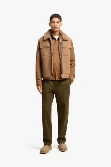 Moncler Zerique Shearling & Suede Short Down Jacket | Thumbnail 3