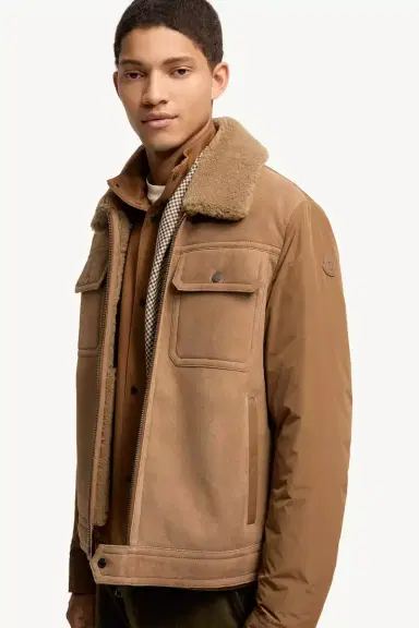 Moncler Zerique Shearling & Suede Short Down Jacket | Thumbnail 7