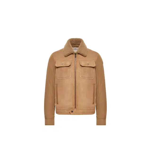 Moncler Zerique Shearling & Suede Short Down Jacket