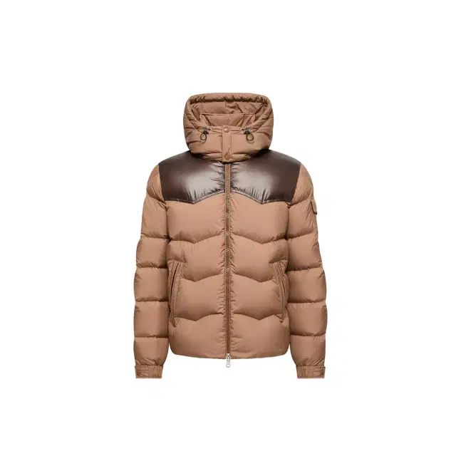 Moncler Ravelis Hooded Zig-zag Quilted Short Down Jacket