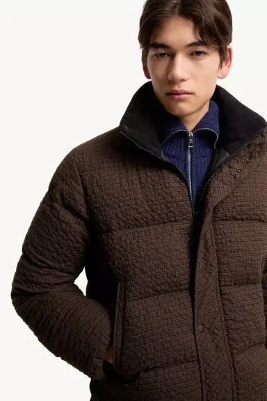Moncler Oronte Cotton Flannel Short Down Jacket | Thumbnail 7 Moncler Oronte Cotton Flannel Short Down Jacket | Thumbnail 7
