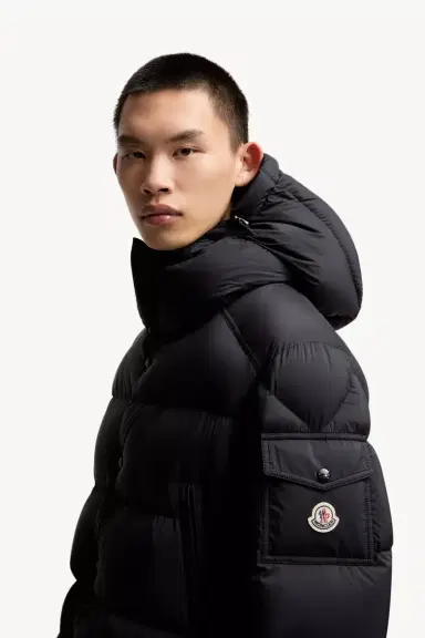 Moncler Bretagne Hooded Mid-length Down Jacket | Thumbnail 4 Moncler Bretagne Hooded Mid-length Down Jacket | Thumbnail 4