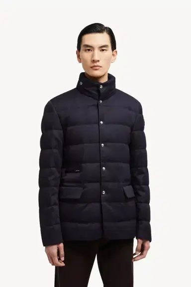 Moncler Bess Hooded Wool Short Down Jacket | Thumbnail 5 Moncler Bess Hooded Wool Short Down Jacket | Thumbnail 5