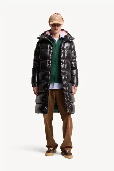 Moncler Hanoverian Hooded Square-quilted Long Down Jacket | Thumbnail 3 Moncler Hanoverian Hooded Square-quilted Long Down Jacket | Thumbnail 3