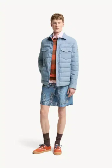 Moncler Tiriol Denim Down Shirt Jacket | Thumbnail 3