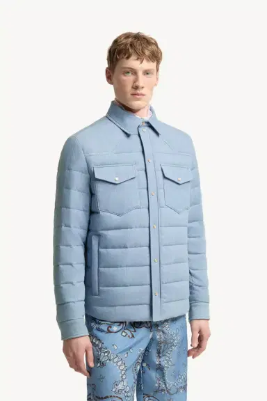 Moncler Tiriol Denim Down Shirt Jacket | Thumbnail 5