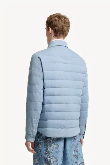 Moncler Tiriol Denim Down Shirt Jacket | Thumbnail 6