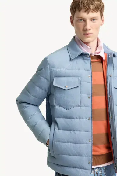 Moncler Tiriol Denim Down Shirt Jacket | Thumbnail 7