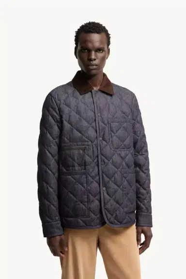 Moncler Kryen Diamond Quilted Denim Down Shirt Jacket | Thumbnail 5