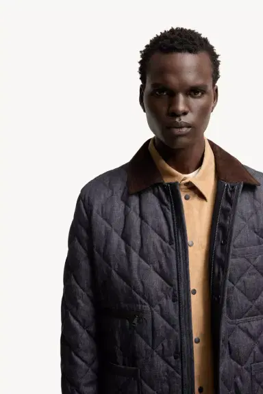 Moncler Kryen Diamond Quilted Denim Down Shirt Jacket | Thumbnail 7