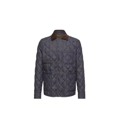 Moncler Kryen Diamond Quilted Denim Down Shirt Jacket | Thumbnail 1