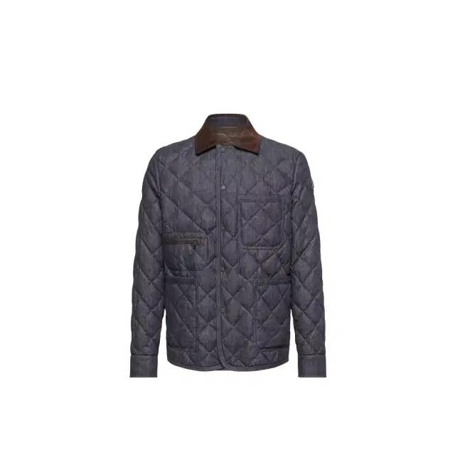 Moncler Kryen Diamond Quilted Denim Down Shirt Jacket