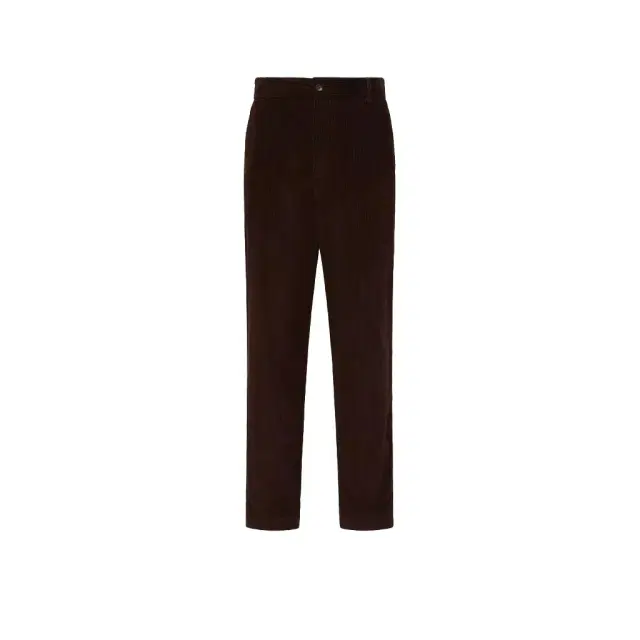 Leather Logo Corduroy Pants