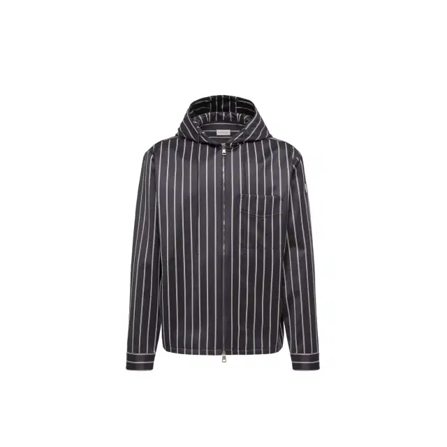 Wool & Cotton Striped Hooded Jacket