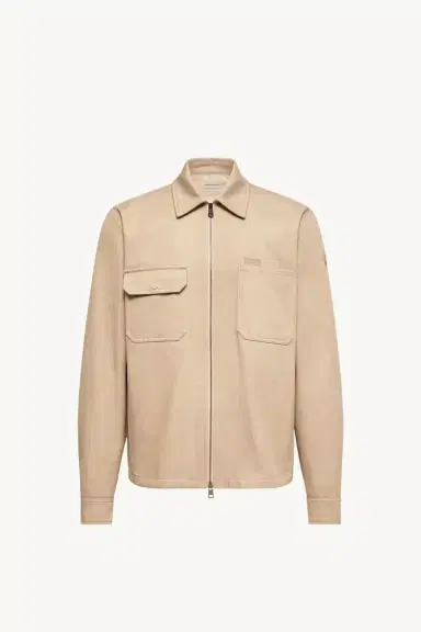 Moncler Leather Logo Cotton Shirt Jacket | Thumbnail 2 Moncler Leather Logo Cotton Shirt Jacket | Thumbnail 2