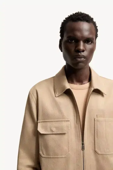 Moncler Leather Logo Cotton Shirt Jacket | Thumbnail 7 Moncler Leather Logo Cotton Shirt Jacket | Thumbnail 7
