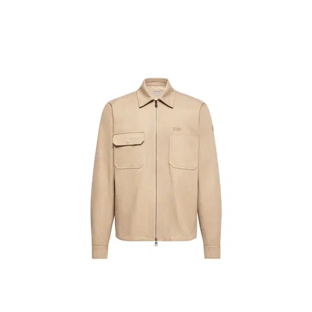 Leather Logo Cotton Shirt Jacket Leather Logo Cotton Shirt Jacket