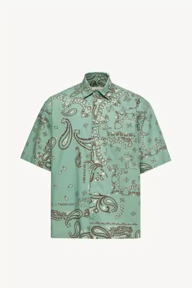 Moncler Paisley Cotton Short Sleeve Shirt | Thumbnail 2