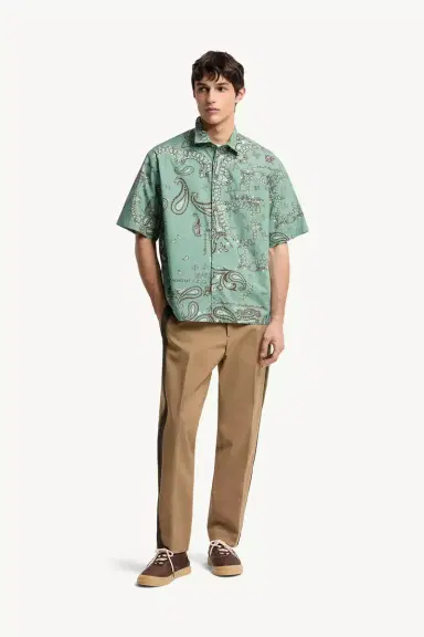 Moncler Paisley Cotton Short Sleeve Shirt | Thumbnail 3