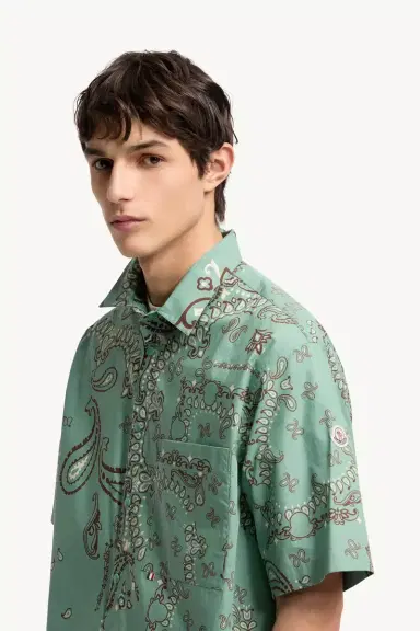 Moncler Paisley Cotton Short Sleeve Shirt | Thumbnail 4