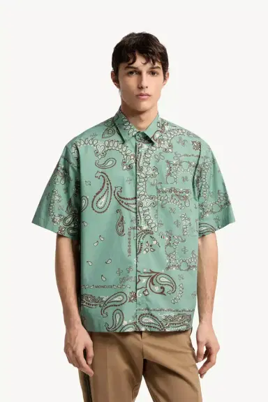 Moncler Paisley Cotton Short Sleeve Shirt | Thumbnail 5