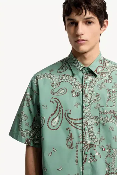 Moncler Paisley Cotton Short Sleeve Shirt | Thumbnail 7