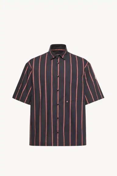 Moncler Striped Cotton Short Sleeve Shirt | Thumbnail 2