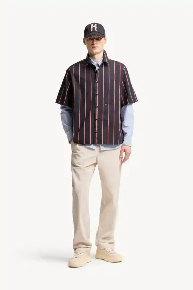 Moncler Striped Cotton Short Sleeve Shirt | Thumbnail 3